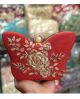 Red Butterfly Shaped Hand Embroidered Clutch