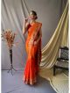 Orange Paithani Meenakari Silk Saree