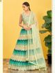 Green Organza Partywear Lehenga