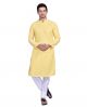 Yellow Pure Georgette Lucknowi Kurta Pajama