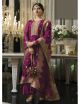 Purple Viscose Silk Jacquard Suit