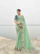 Sea Green Designer Saree For Wedding Party