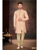 Peach Digital Printed Indo-Western for Men