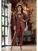 Maroon Printed Co Ord Suit for Women