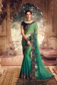 Peacock Green Heavy Embroidered Saree