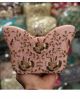Pink Butterfly Shaped Hand Embroidered Clutch