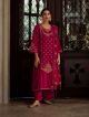 Pink pure velvet with embroidery suit