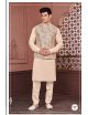 Light Peach Designer Kurta Pajama Jacket Set