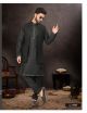 Black Singham Jacquard Jacket 3 Pcs Set