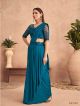 Turquoise Fancy Ready To Wear Lehenga Style Saree With Belt