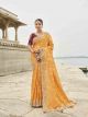 Orange Designer Saree For Wedding Party
