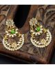 Rama Green Color Kundan Earrings