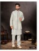 Off White Croma Jacquard Jacket 3 Pcs Set