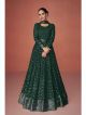 Green Georgette Floor Length Gown