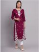 Purple Rayon lucknowi chikankari kurti
