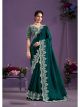Rama Two Tone Satin Silk Wedding Saree