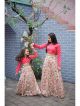 Mom and daughter matching crop top with skirt