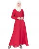 Red Frill casual daily wear collage girls casual abaya