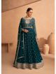 Teal Ethnic Wear Georgette Gown With Dupatta