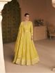 Yellow gown with dupatta for wedding