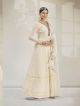 Pearl white Lucknow anarkali suit