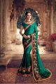 Rama Green Heavy Embroidered Saree