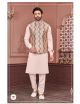 Peach Designer Kurta Pajama Jacket Set