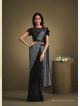 Grey and Black One Minute Readymade Saree