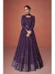 Purple Georgette Floor Length Gown