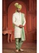 Cream and Pista Green Wedding Sherwani