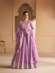 Purple gown with dupatta for wedding