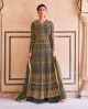 Olive Grey Indo Western Gown for Reception