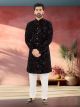 Black Velvet Nawabi Indo Western Sherwani