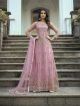 Pink A-line floor length suit