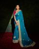 Blue Designer Shimmer Silk Saree