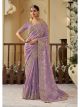 Purple Viscose Organza Wedding Saree
