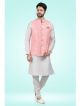 Pink kurta pajama with jacket