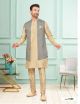 Grey Jacquard Men's Jacket with Kurta Pajama