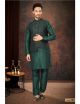 Bottle Green BlackBerry Jacquard Modi Jacket 3 Pcs Set