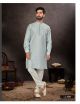 Ice Blue art dupion Kurta With Pant