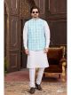 Blue 3 Pcs Jacket Set For Men