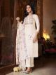 Cream Embroidered Pant Style Suit