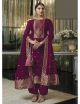 Purple Viscose Silk Jacquard Suit