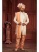 Cream and Peach Wedding Sherwani