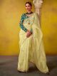 Yellow Embroidered Silk Saree