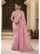 Pink Viscose Tissue Wedding Saree