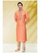 Peach men kurta pajama
