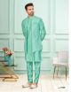 Mint Green BlackBerry Jacquard Men's Jacket with Kurta Pajama