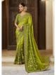 Green Shaded Viscose Tissue  Wedding Saree