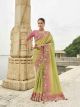 Parrot Green Designer Saree For Wedding Party